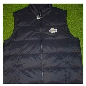 Los Angeles Lakers Mens Full Zip Puffer Vest Jacket Winter Coat NWT